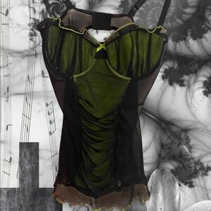 Coquette- green and black lingerie